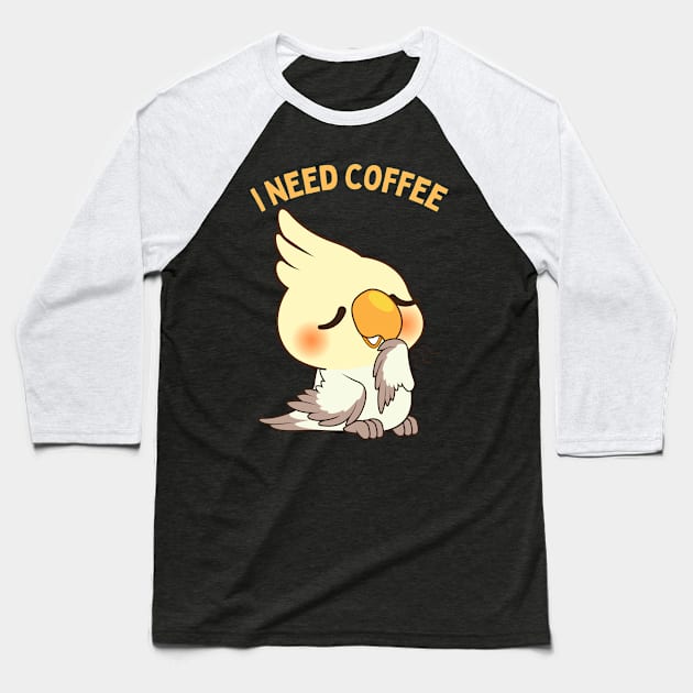 Sleepy bird I need coffee lover coffee addict This Girl Runs On Caffeine And Sarcasm Funny Baseball T-Shirt by BoogieCreates